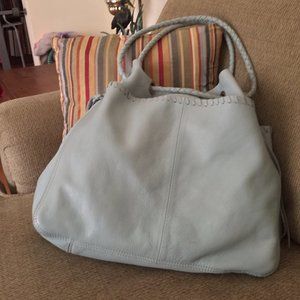 Free People Leather Jolene Tote Handbag Aqua